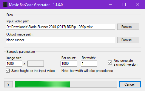 Movie Barcode Generator UI